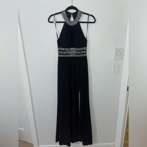 Size 1 black Dress with jewels long & flowy